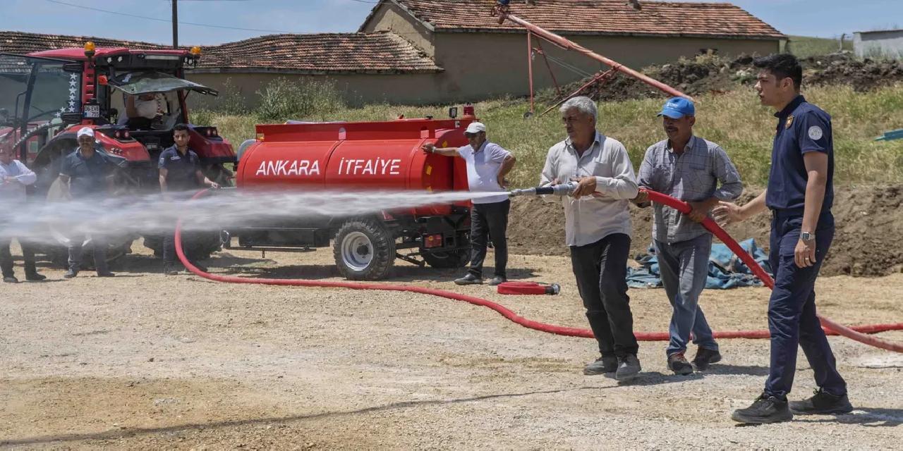 Ankara'da kırsal mahallelere yangın söndürme tankeri desteği