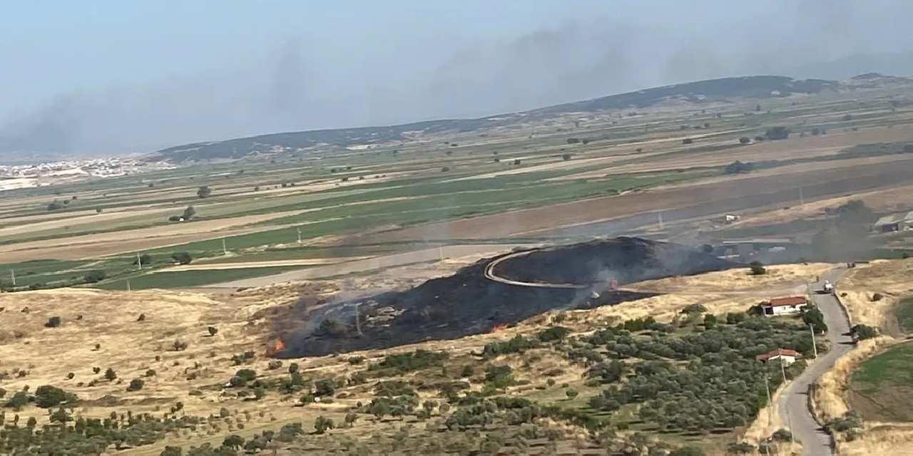İzmir Foça’da makilik alandaki yangın kontrol altında