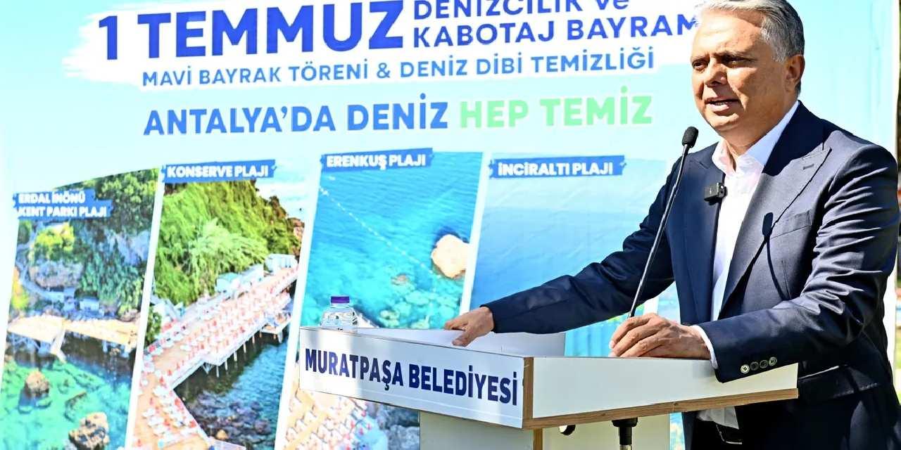 Muratpaşa'nın 5 halk plajına bir kez daha mavi bayrak