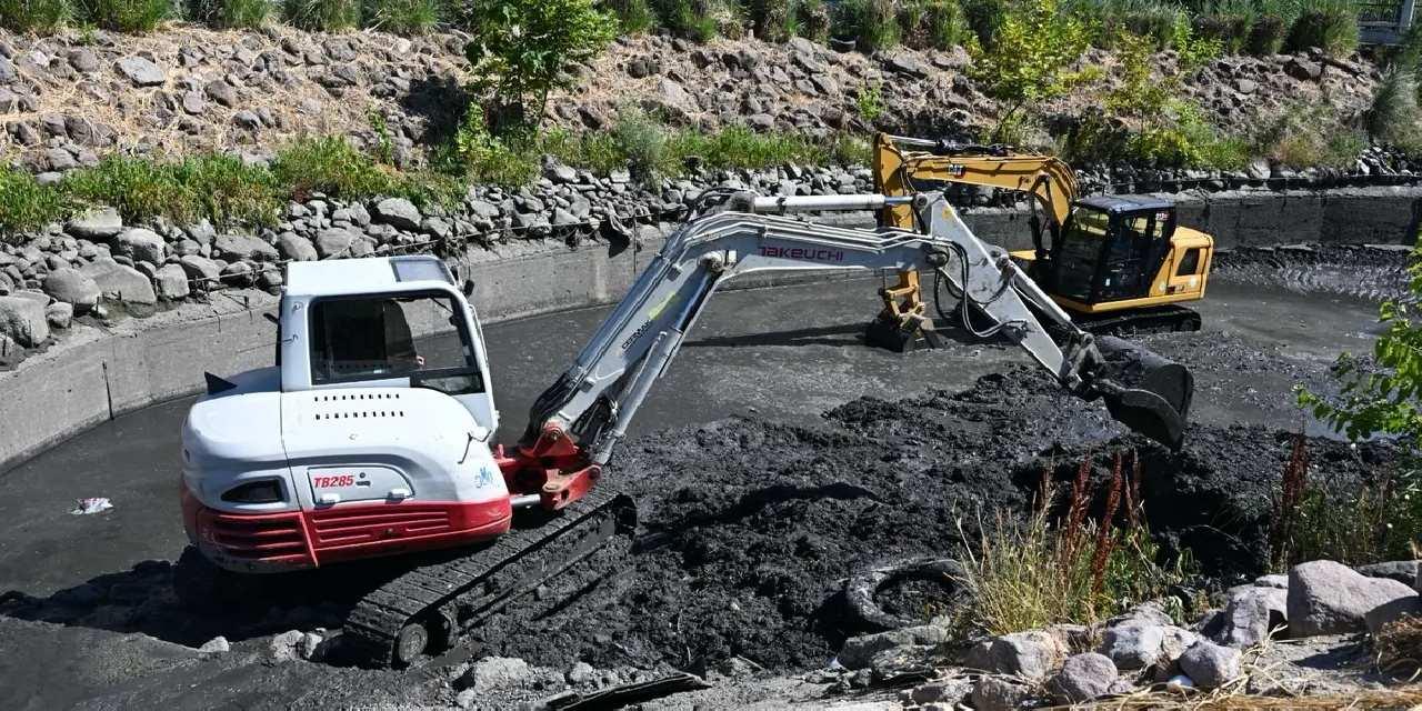 Manisa'da Safran Deresi temizleniyor
