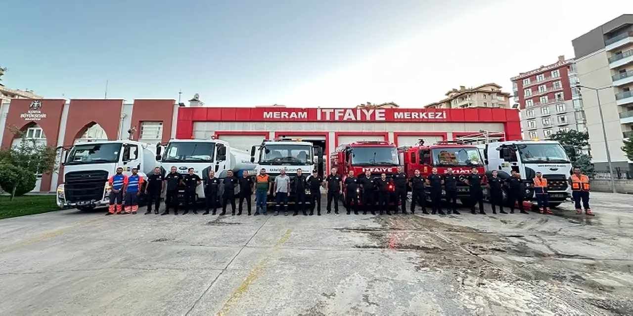 Konya itfaiyesinden Alanya'ya destek mesaisi