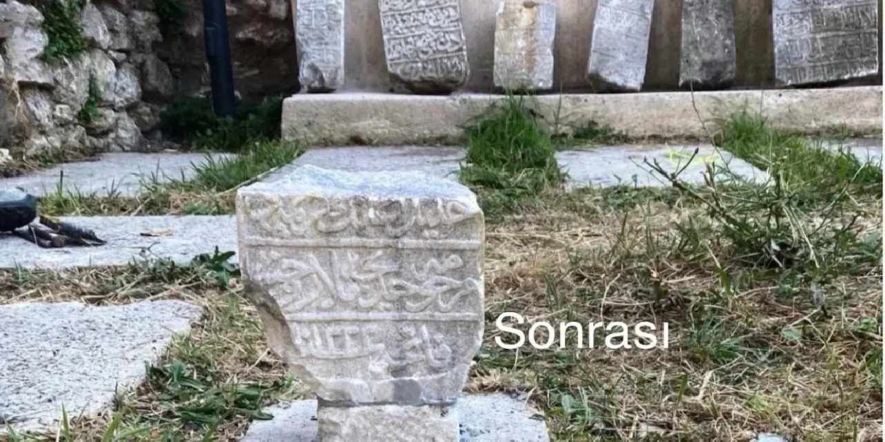 İstanbul'da tarihi mezar taşlarına saldırı sonrası restorasyon