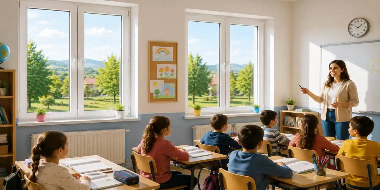 KOMPEN 30. yılında kırsal bölgelerdeki okulların pencerelerini yeniliyor