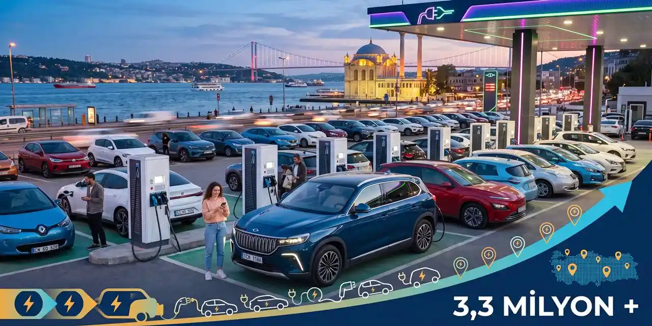 Türkiye'de Elektrikli Araç ve Şarj Pazarında Rekor: Aylık Şarj İşlemi 3,3 Milyonu Aştı