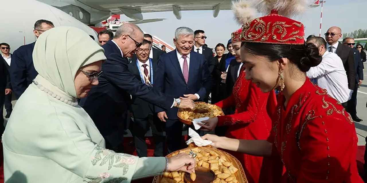 Cumhurbaşkanı Erdoğan Bişkek'te