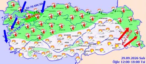 Meteoroloji'den Sakarya, Kocaeli ve Bursa'ya uyarı