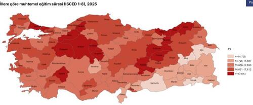 Türkiye'nin muhtemel eğitim süresi 16,8 yıl oldu