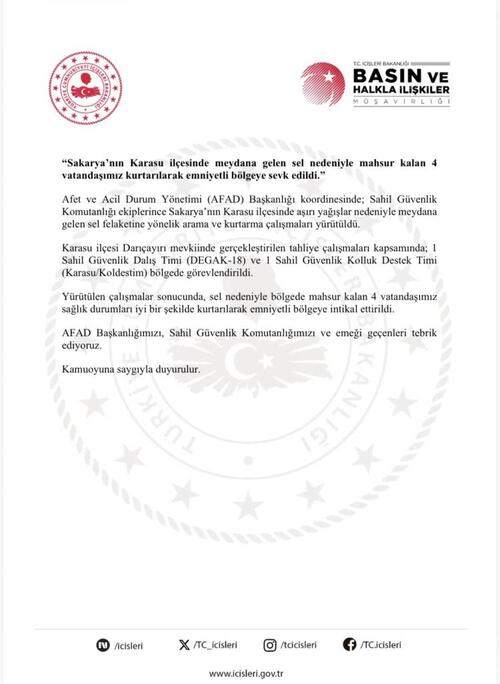 Karasu'da sel felaketi: Mahsur kalan dört kişi kurtarıldı