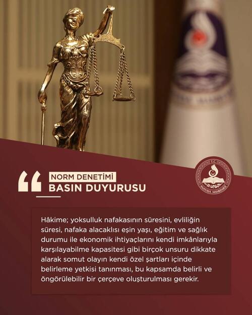 Anayasa Mahkemesi süresiz yoksulluk nafakası ibaresini iptal etti