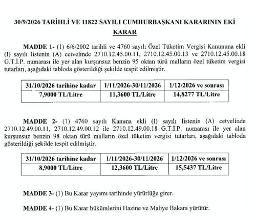 Benzinde kademeli ÖTV artışı resmen yürürlüğe girdi