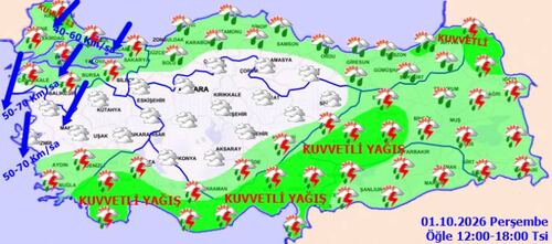 Yurt genelinde sağanak ve kuvvetli fırtına alarmı