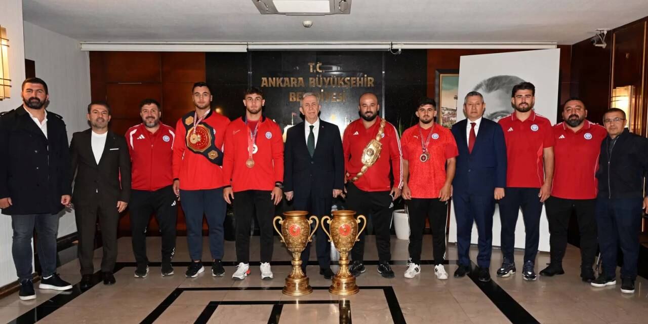 Mansur yavaş aski sporlu başarılı güreşçileri ağırladı