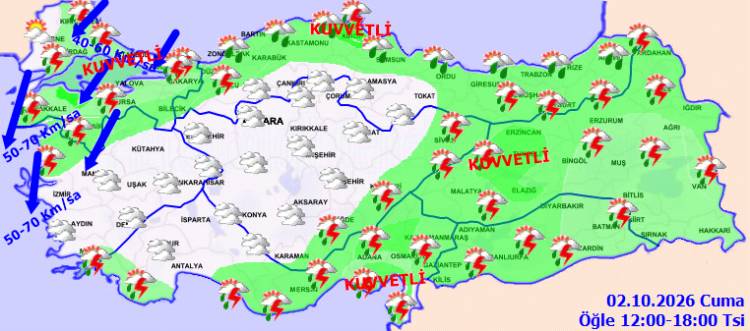 Meteoroloji'den yağış ve fırtına uyarısı