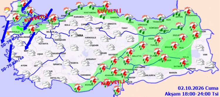Meteoroloji'den yağış ve fırtına uyarısı